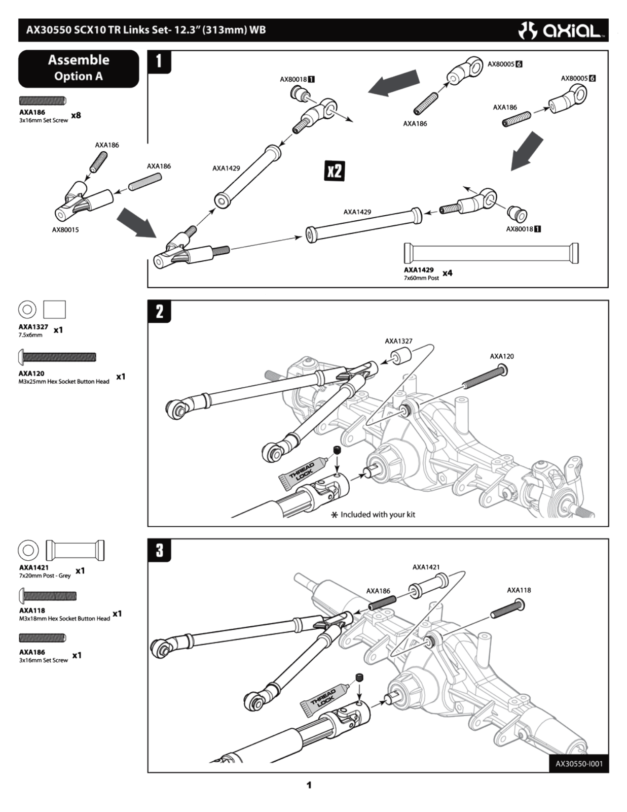 AXIAL AX30550 Service Manual