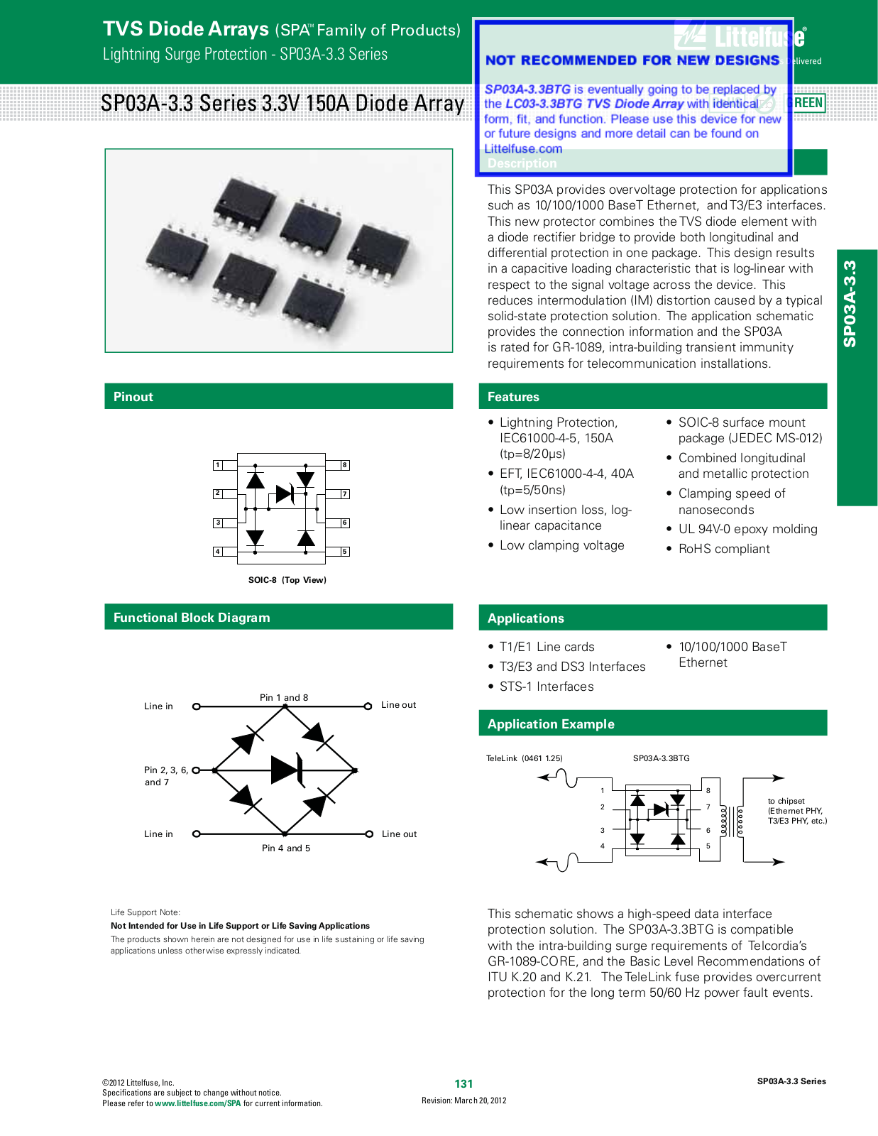 Littelfuse SP03A-3.3 User Manual