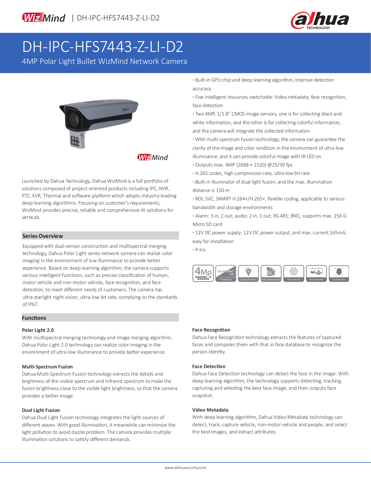 Dahua DH-IPC-HFS7443-Z-LI-D2 User Manual