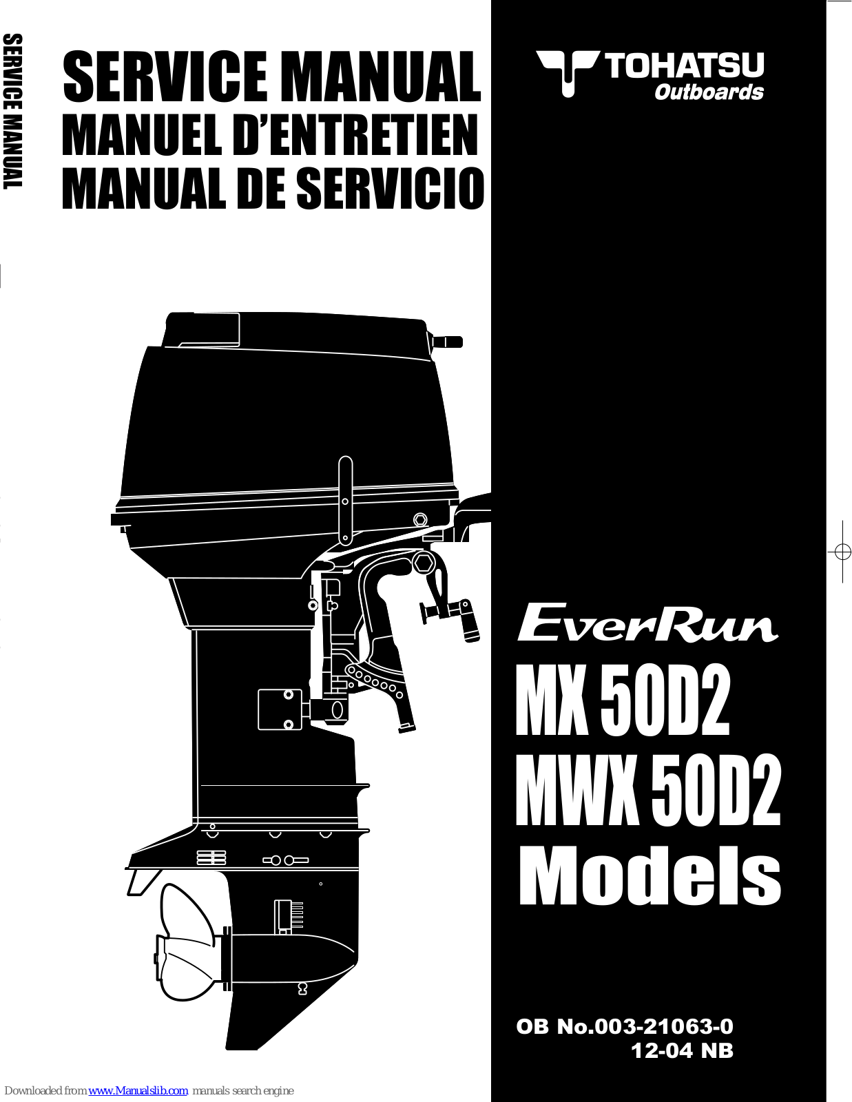 TOHATSU MX 50D2, MWX50D2 Service Manual