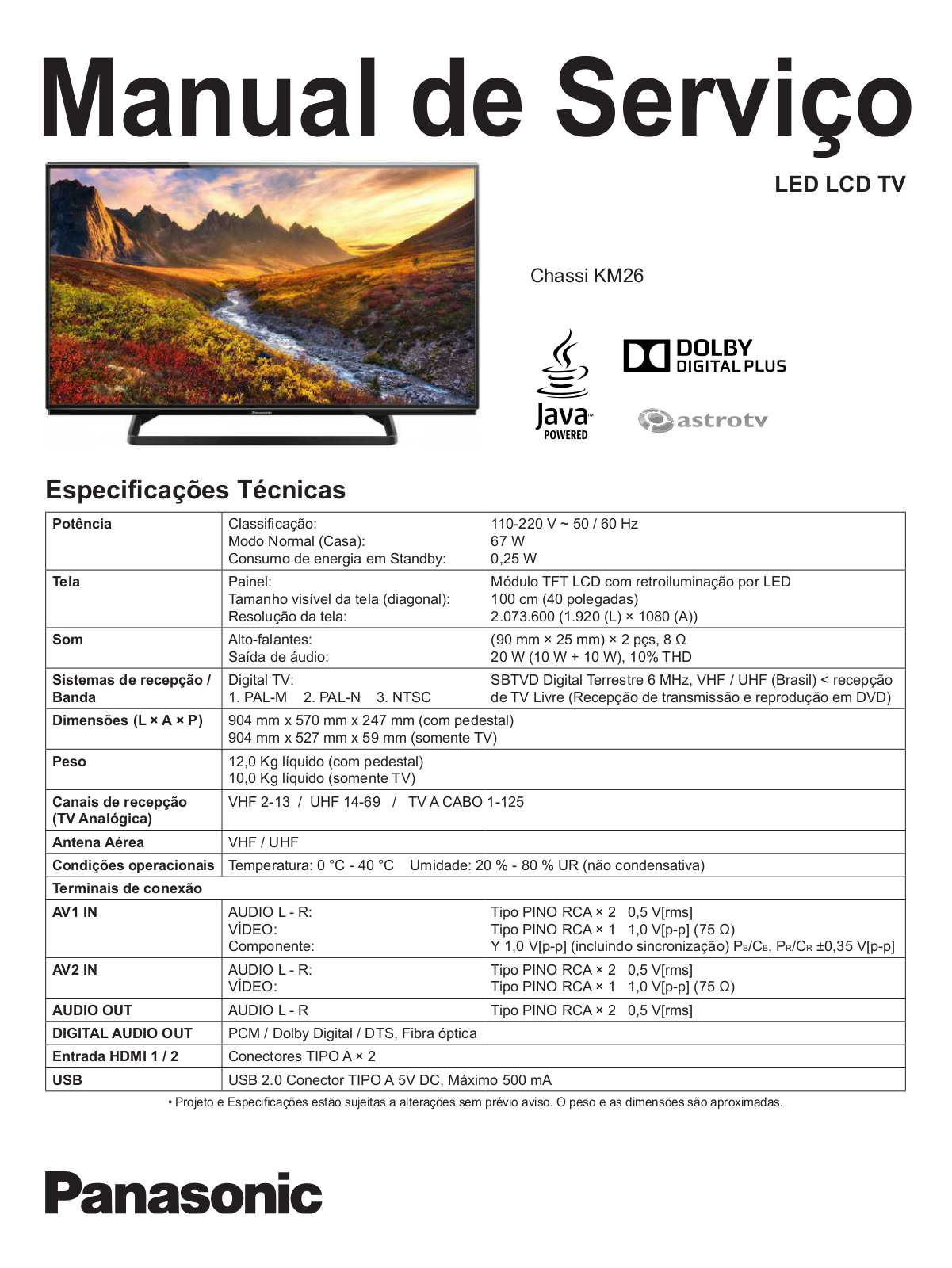 Panasonic TC-40C400B Schematic