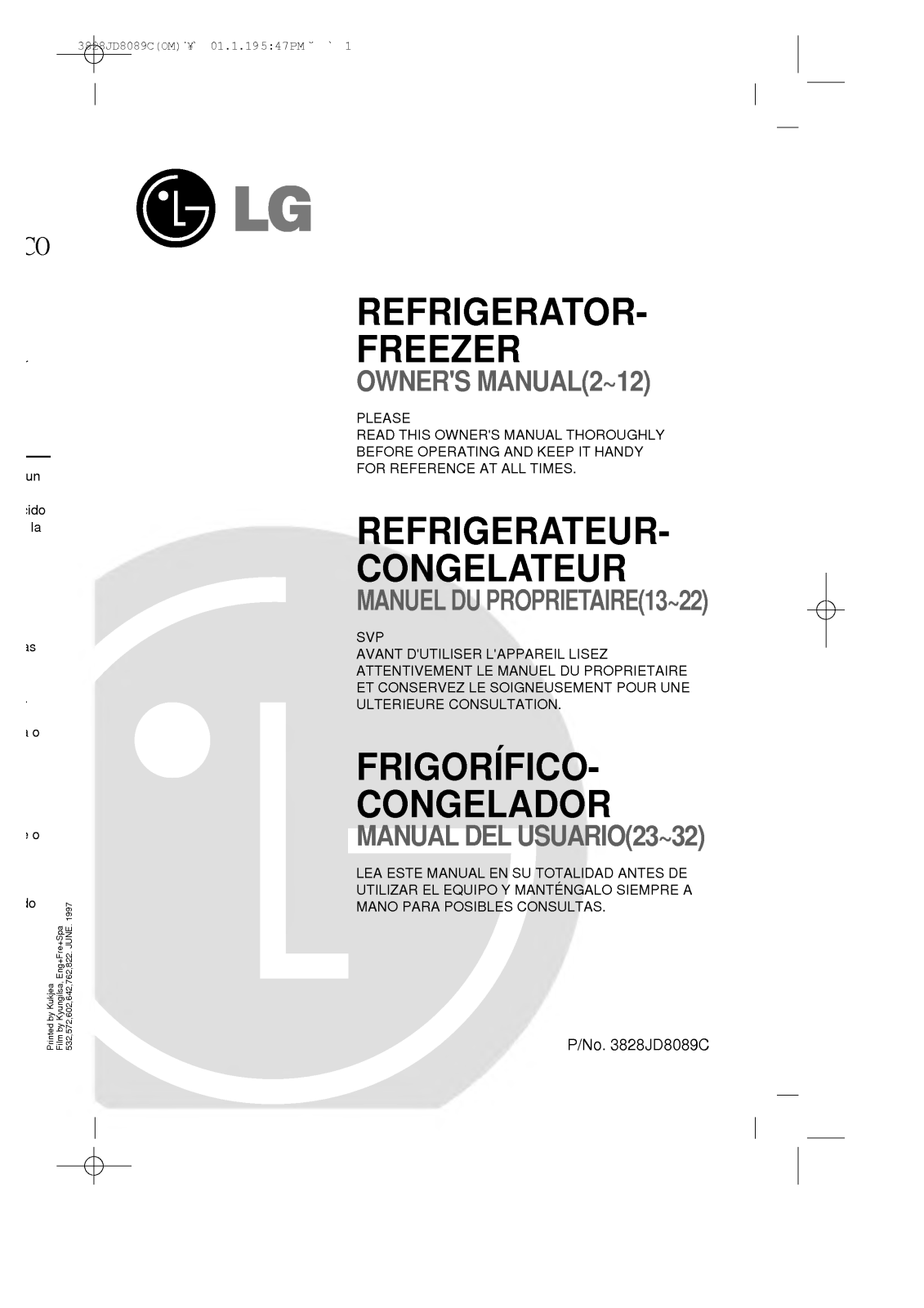 LG GR-53N41CVF, GR-53W41CVF User Manual