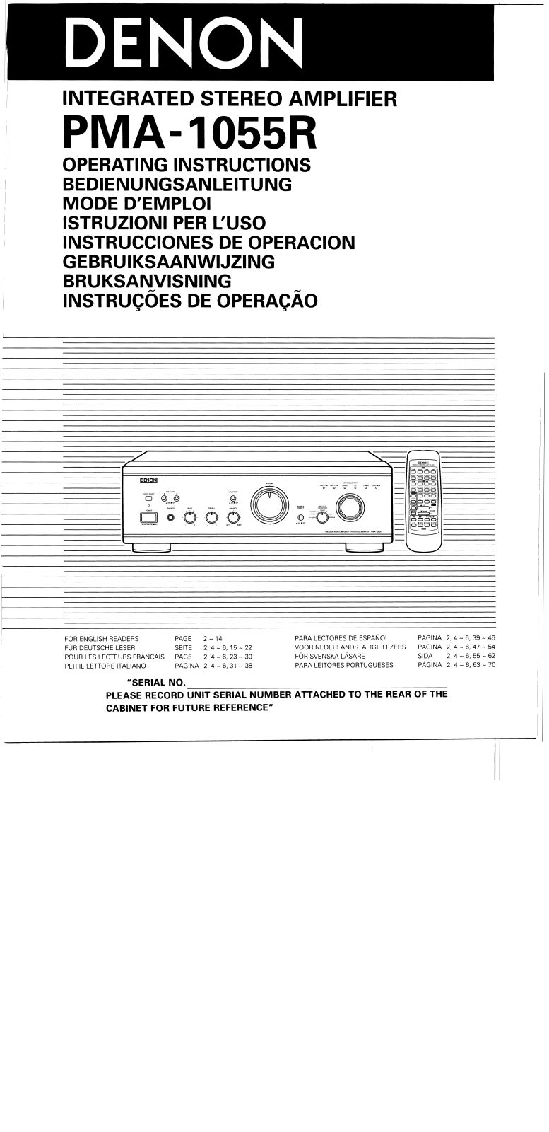 Denon PMA-1055R Owner's Manual