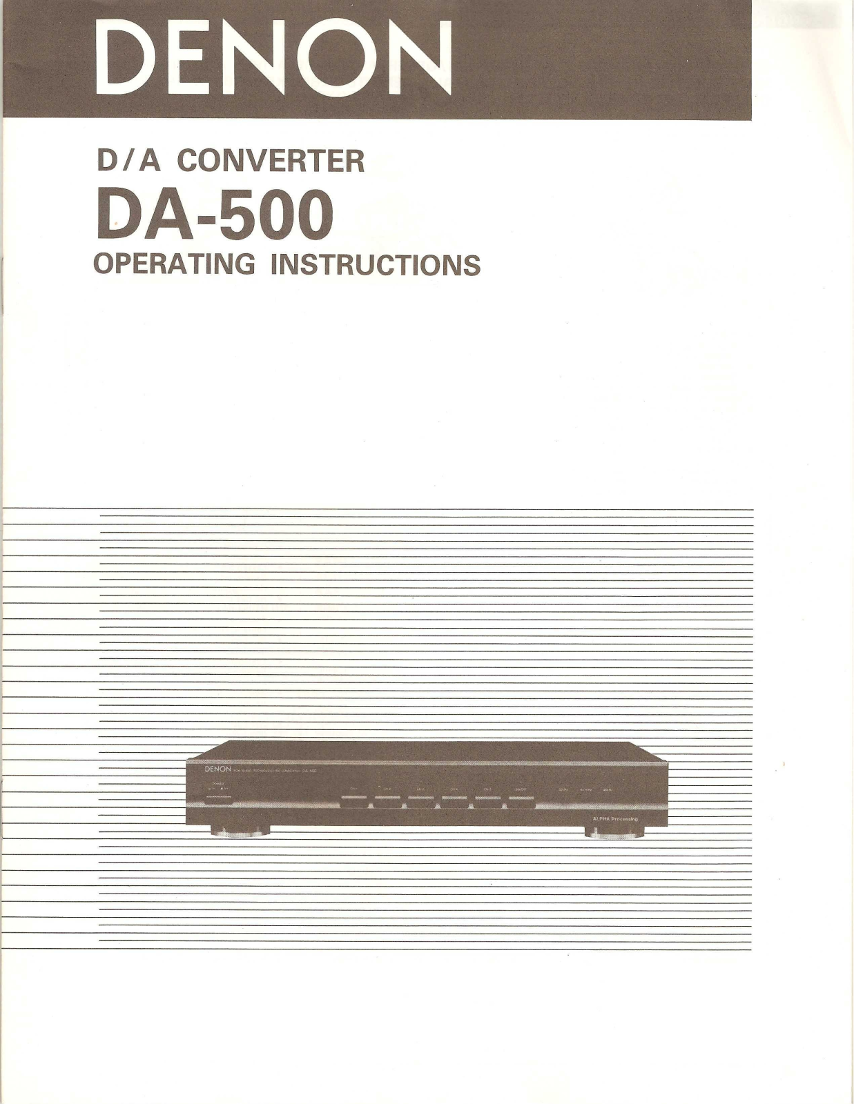 Denon DA-500 User Manual