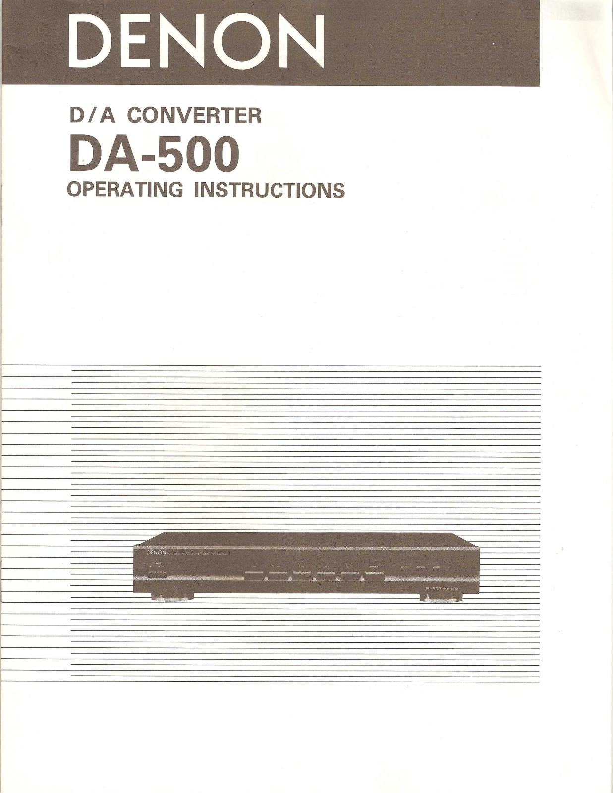 Denon DA-500 Manual