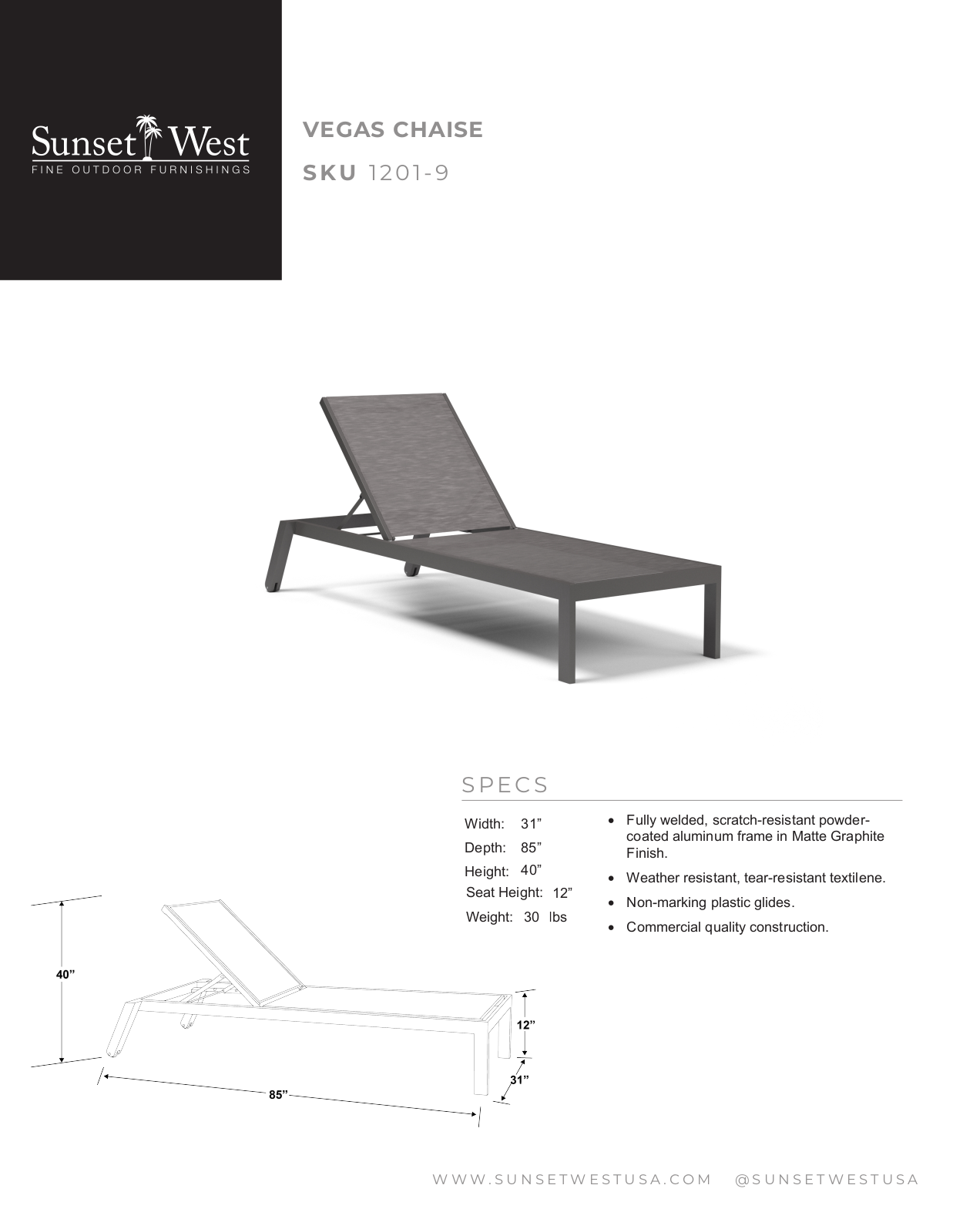 Sunset West XSW10289 Specifications - ManualMachine.com