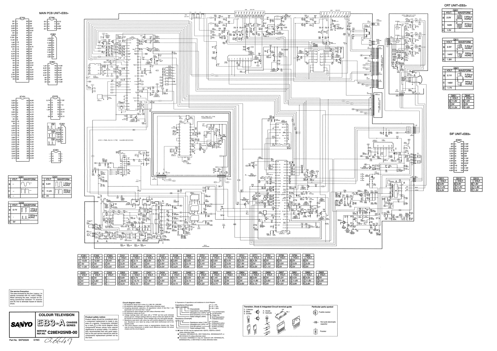 Sanyo C28EH25NB, C28EH25NB-EB3-A Schematic