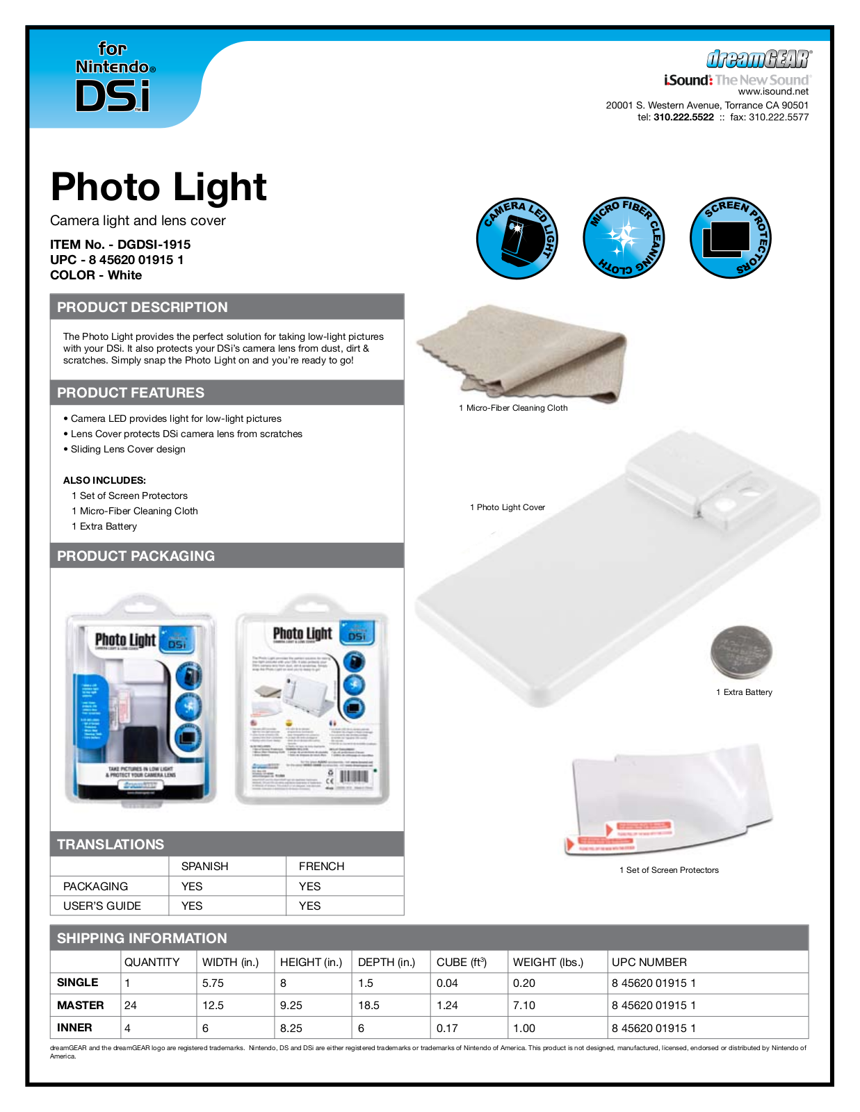 Dreamgear DGDSI-1915 DATASHEET