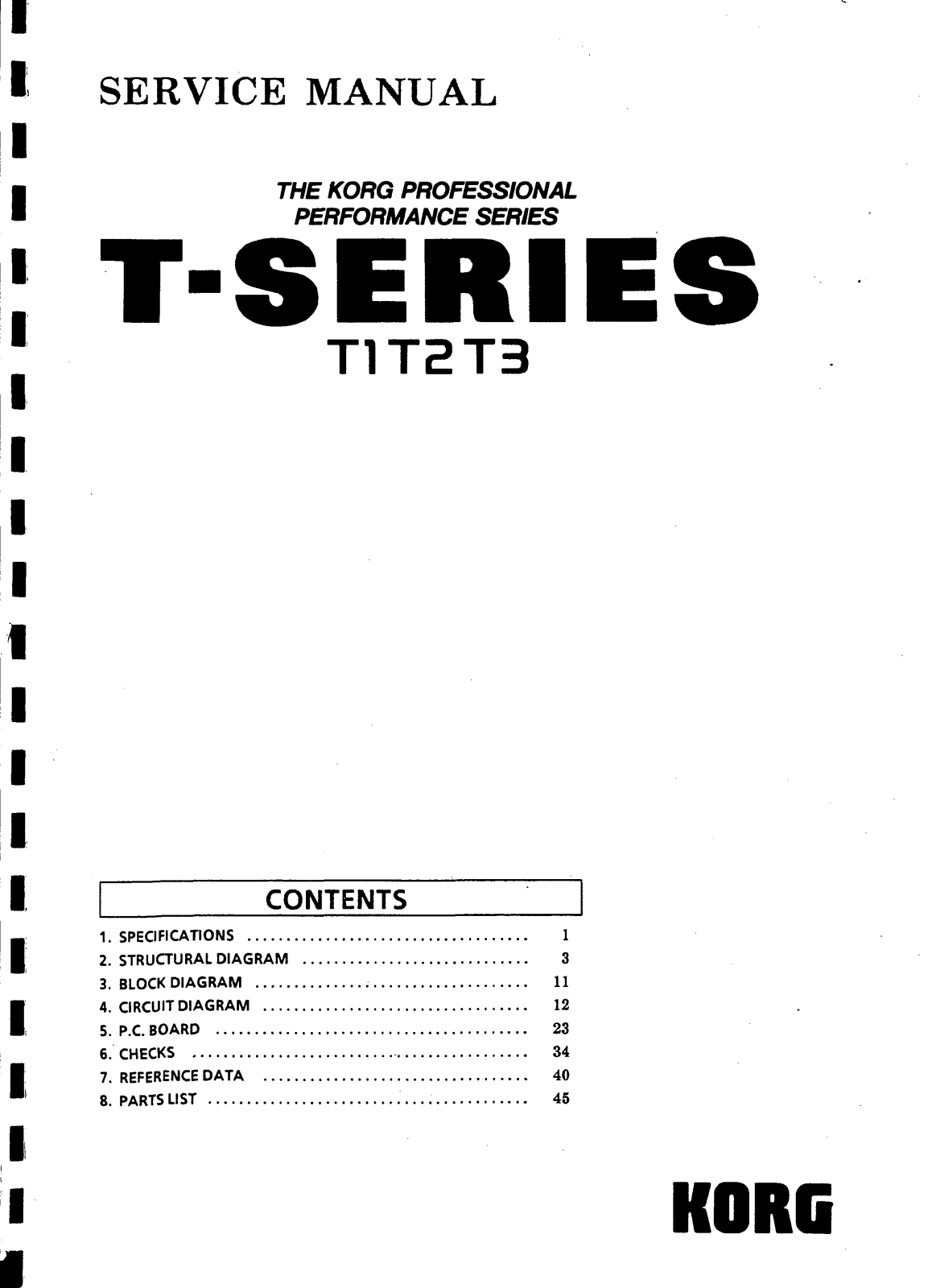 Korg T 1,T 2,T 3 User Manual