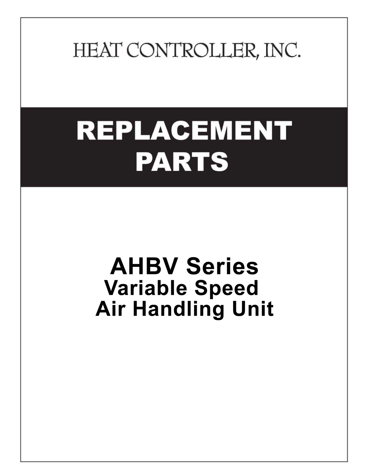 Comfort-aire Ahbv24, Ahbv36, Ahbv48, Ahbv60 Owner's Manual