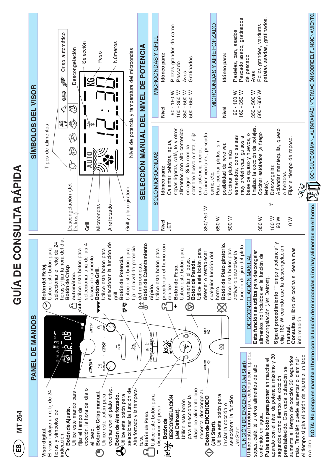 Whirlpool MT 264/WH, MT 264/BL, MT 264/WHITE INSTRUCTION FOR USE