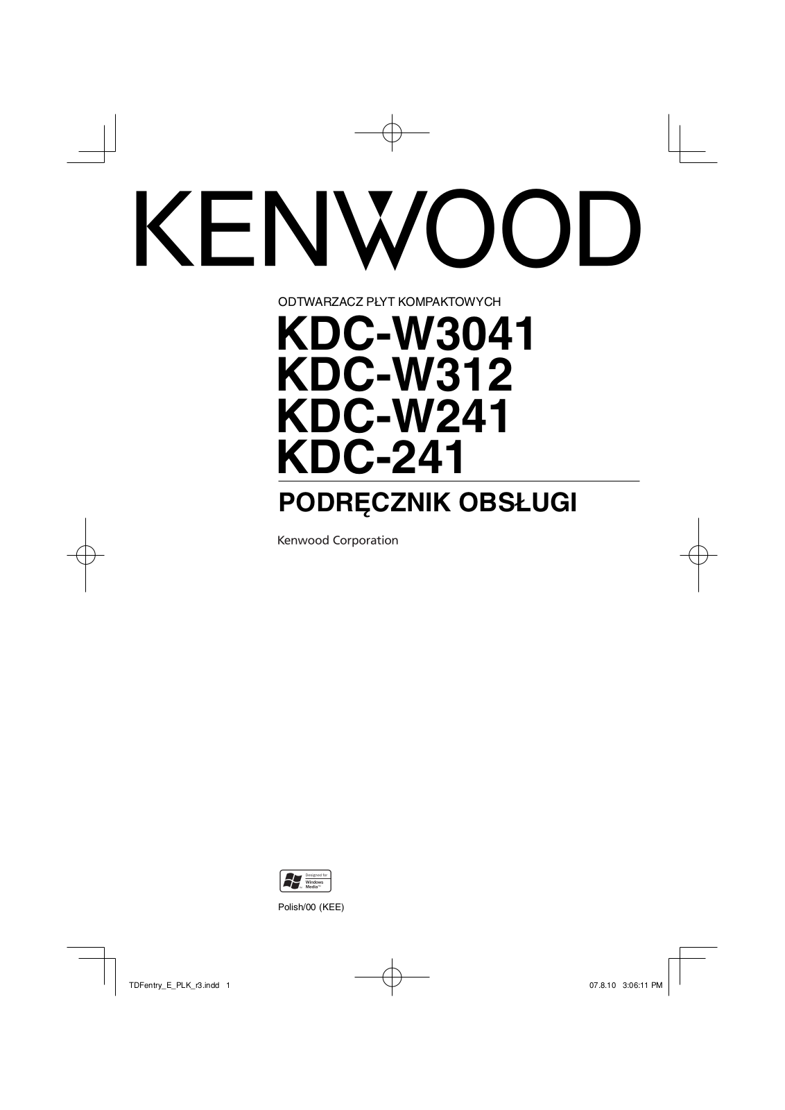 Kenwood KDC-241, KDC-W241, KDC-W312 User Manual