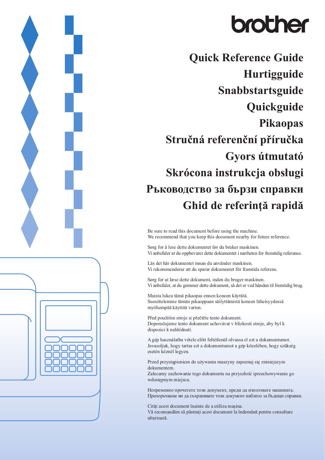 Brother Innov-is F460 Quick Reference