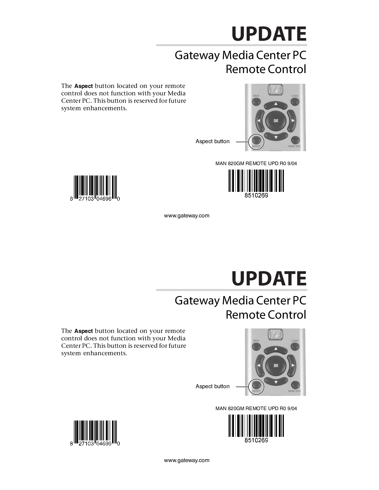 Gateway 820GM, GX7022E User Manual