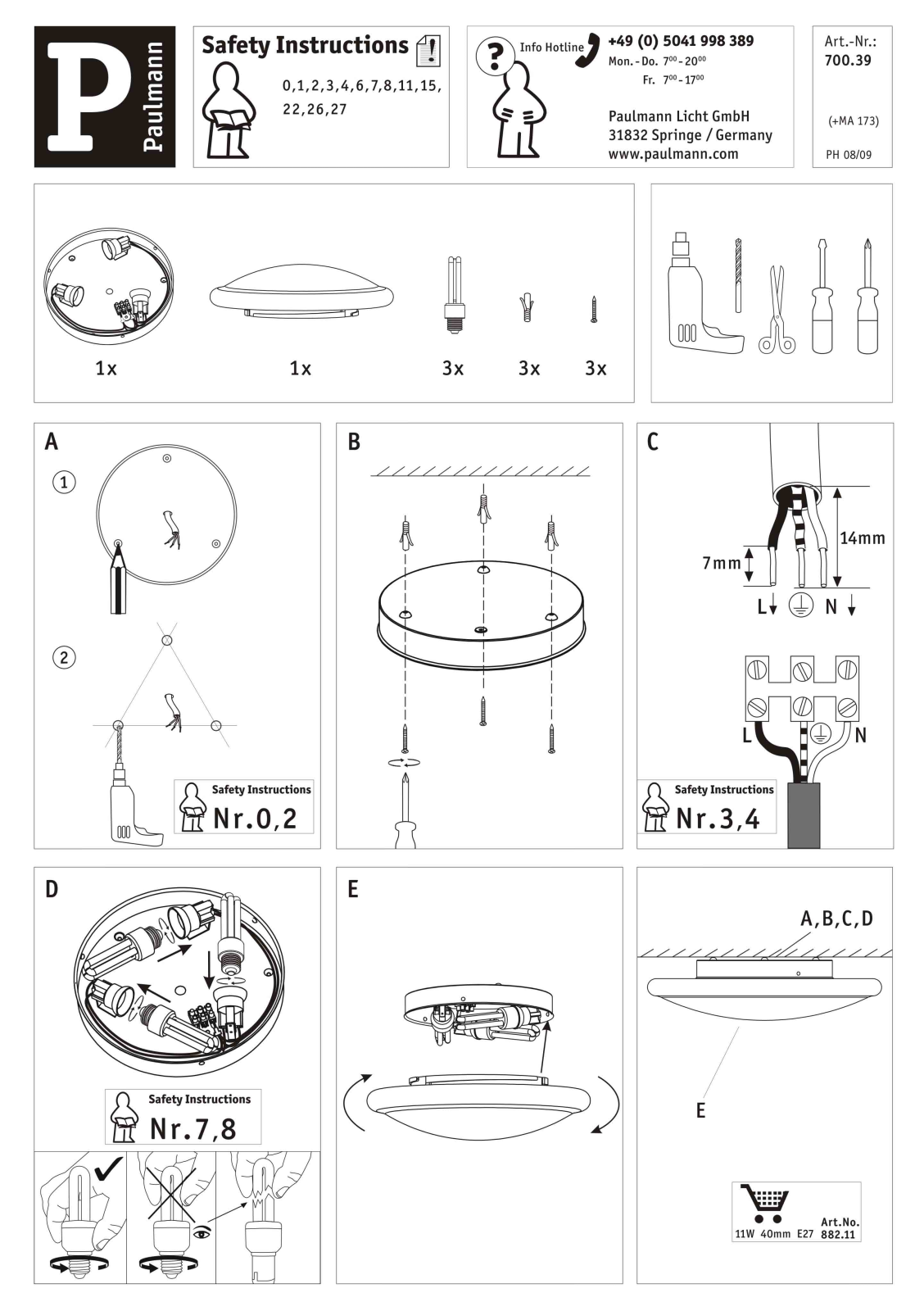 Paulmann 70039 Safety instructions - ManualMachine.com