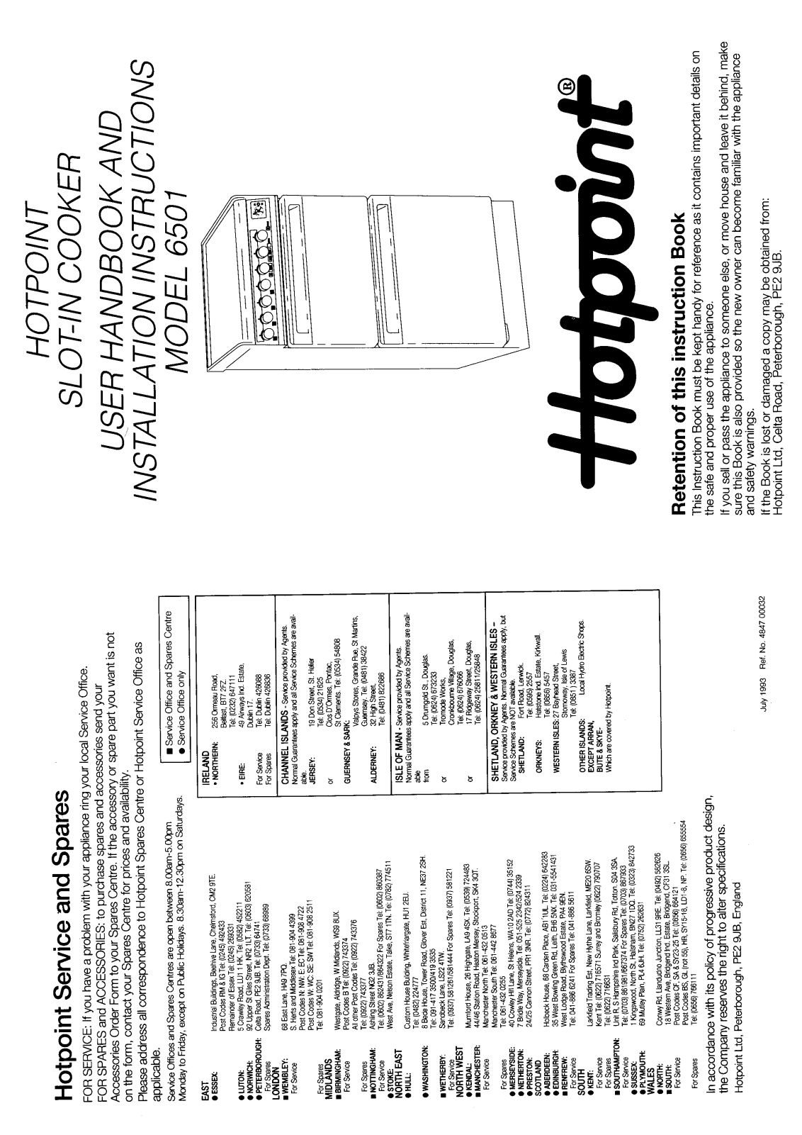 Hotpoint 6501 User Manual