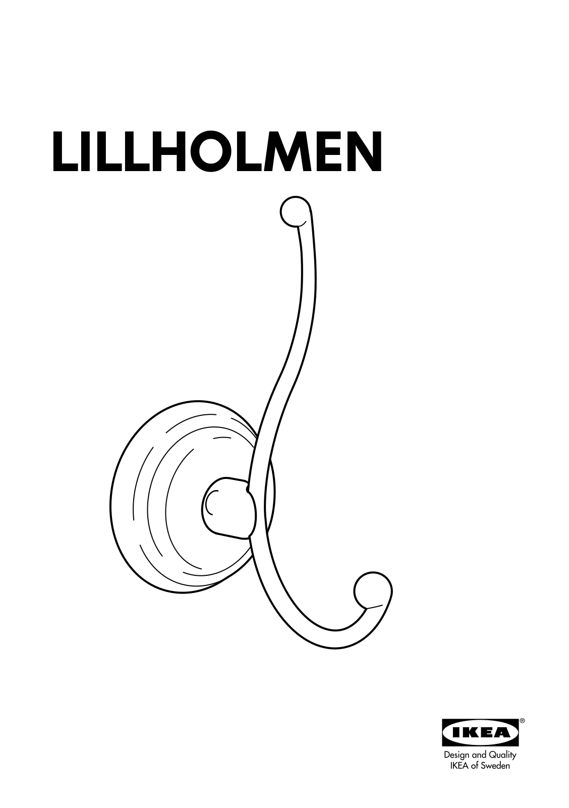 IKEA LILLHOLMEN HOOK 2PK Assembly Instruction