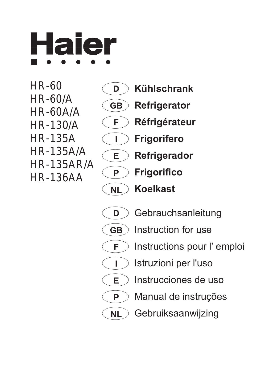 Haier HR-136AA User Manual