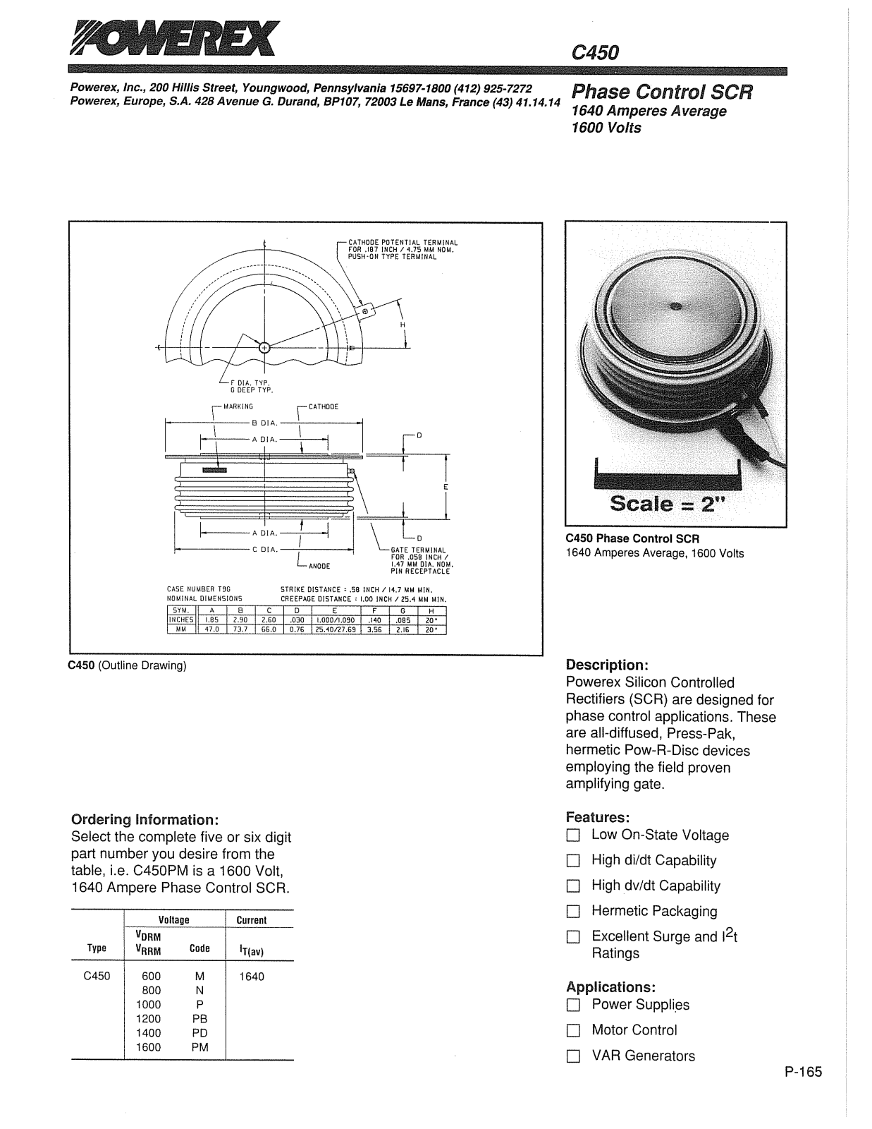 Powerex C450 Data Sheet