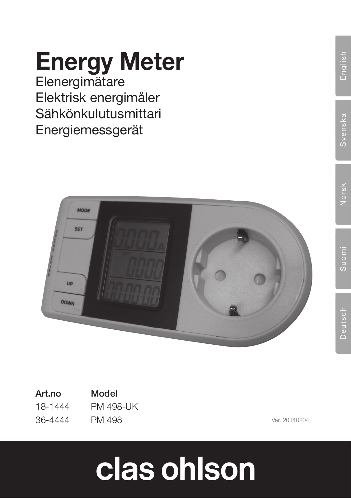 Clas Ohlson PM 498 User Manual