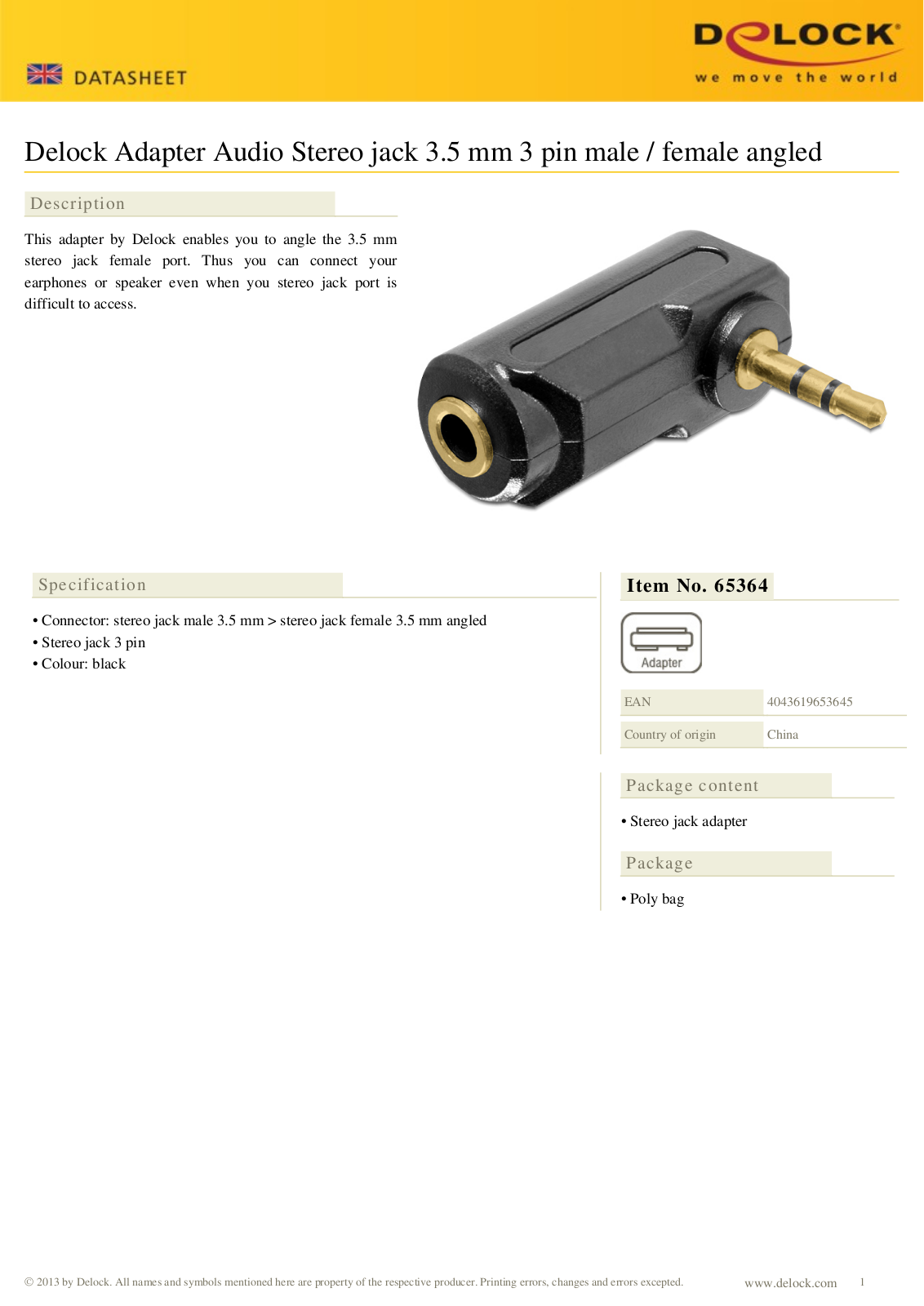 DeLOCK 65364 User Manual