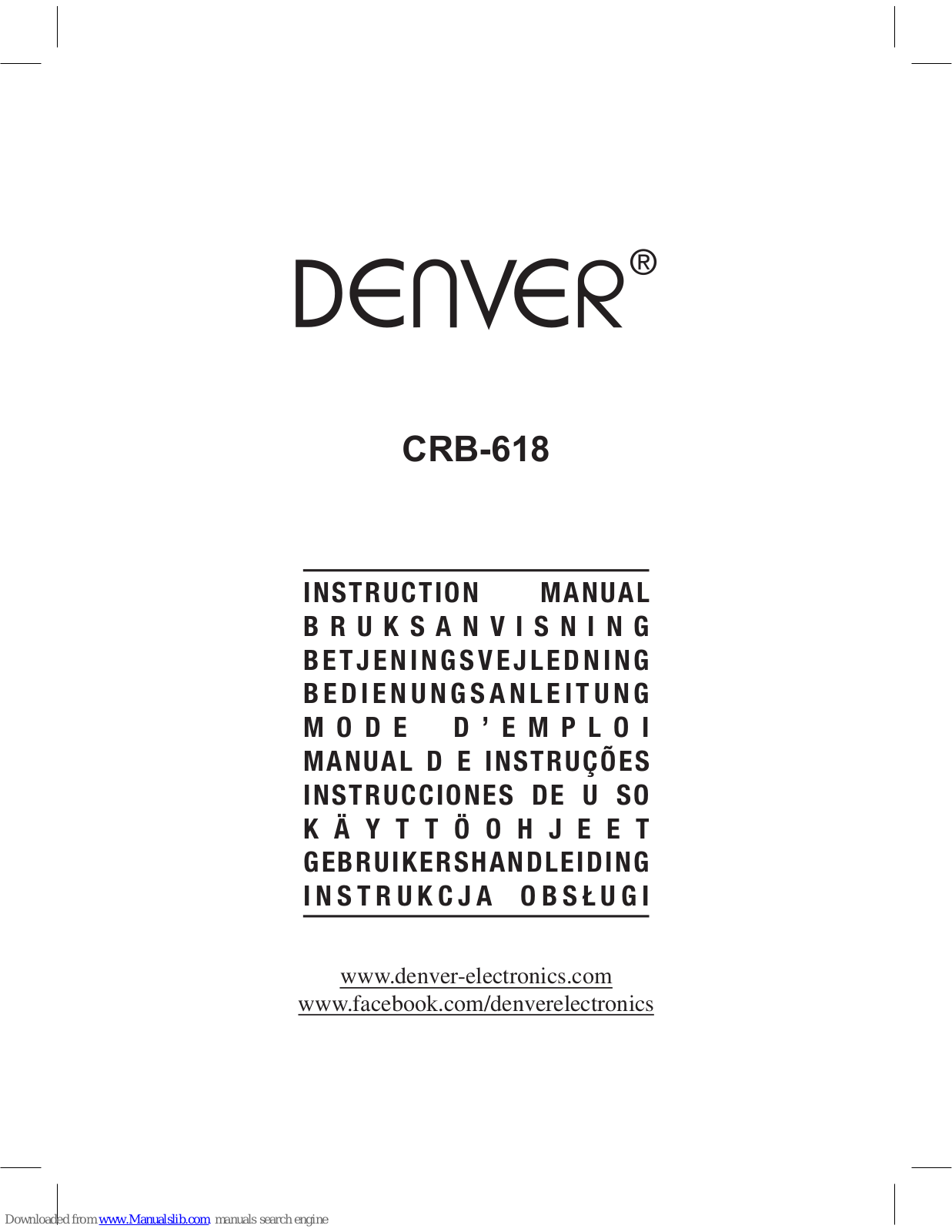 Denver CRB-618 Instruction Manual