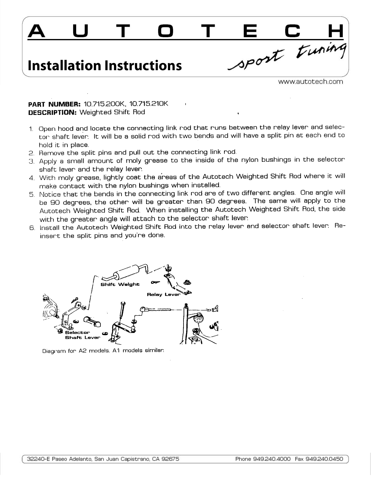 Autotech 10.715.200K, 10.715.210K User Manual