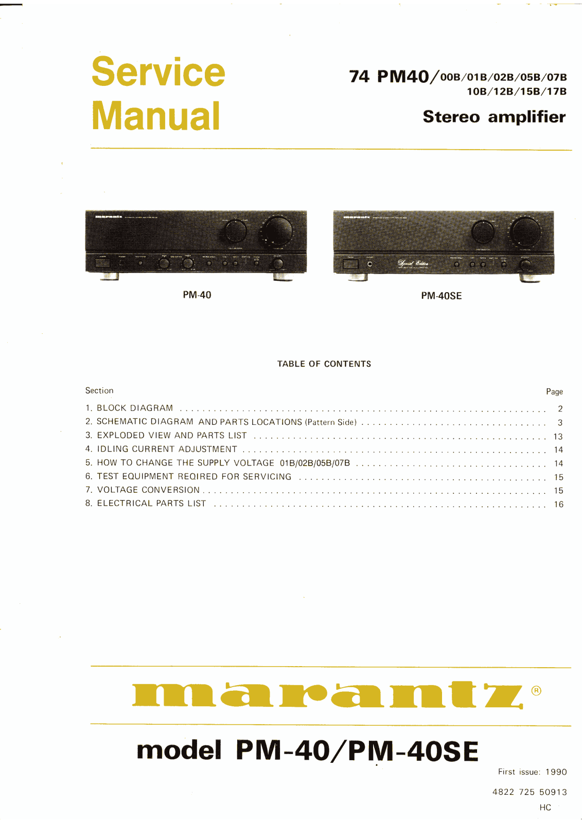 Marantz PM-40 Service Manual