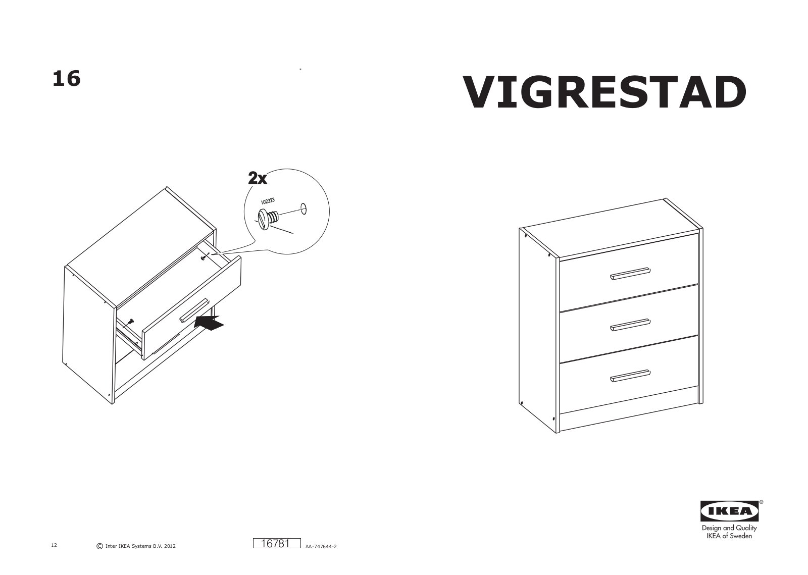IKEA VIGRESTAD User Manual