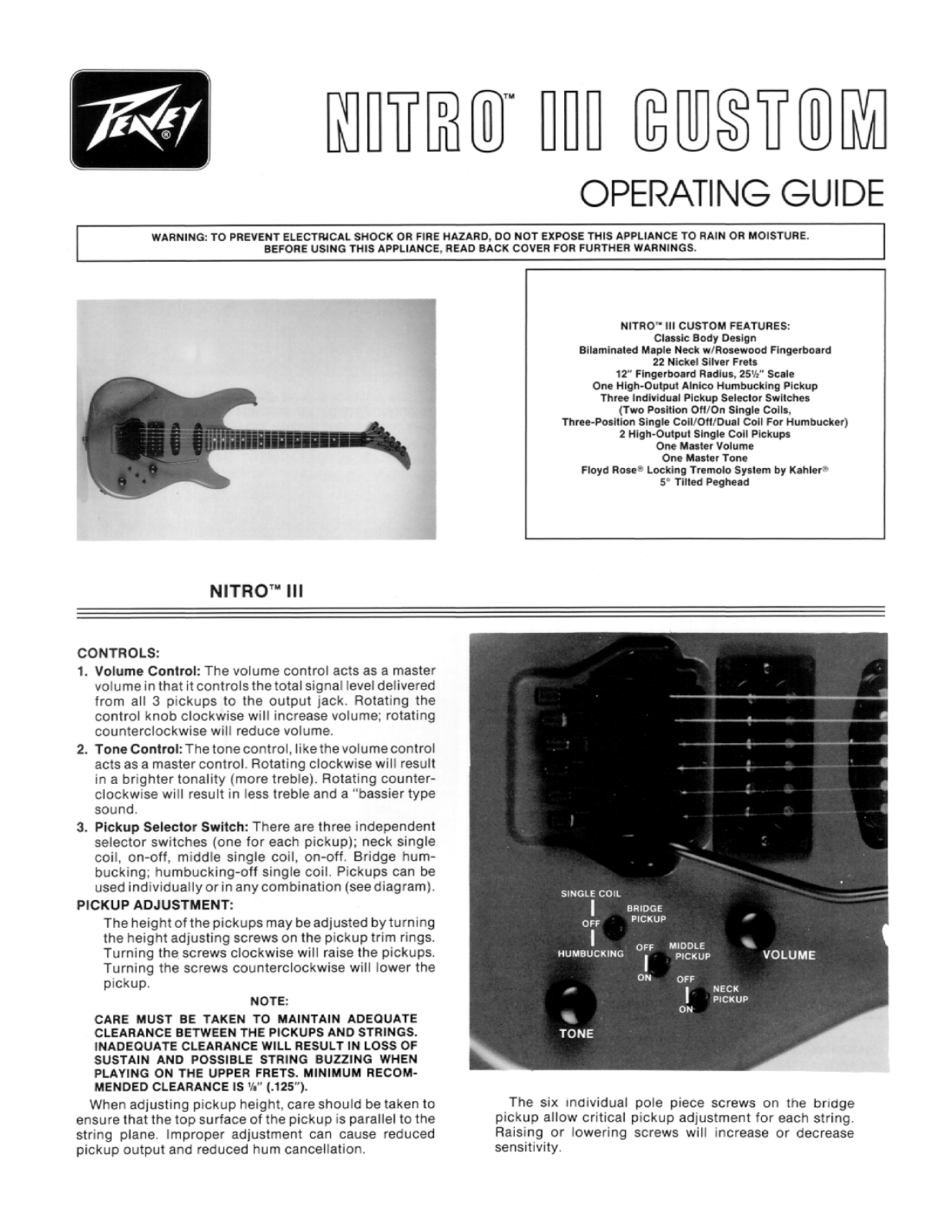 Peavey Nitro III Custom User Manual