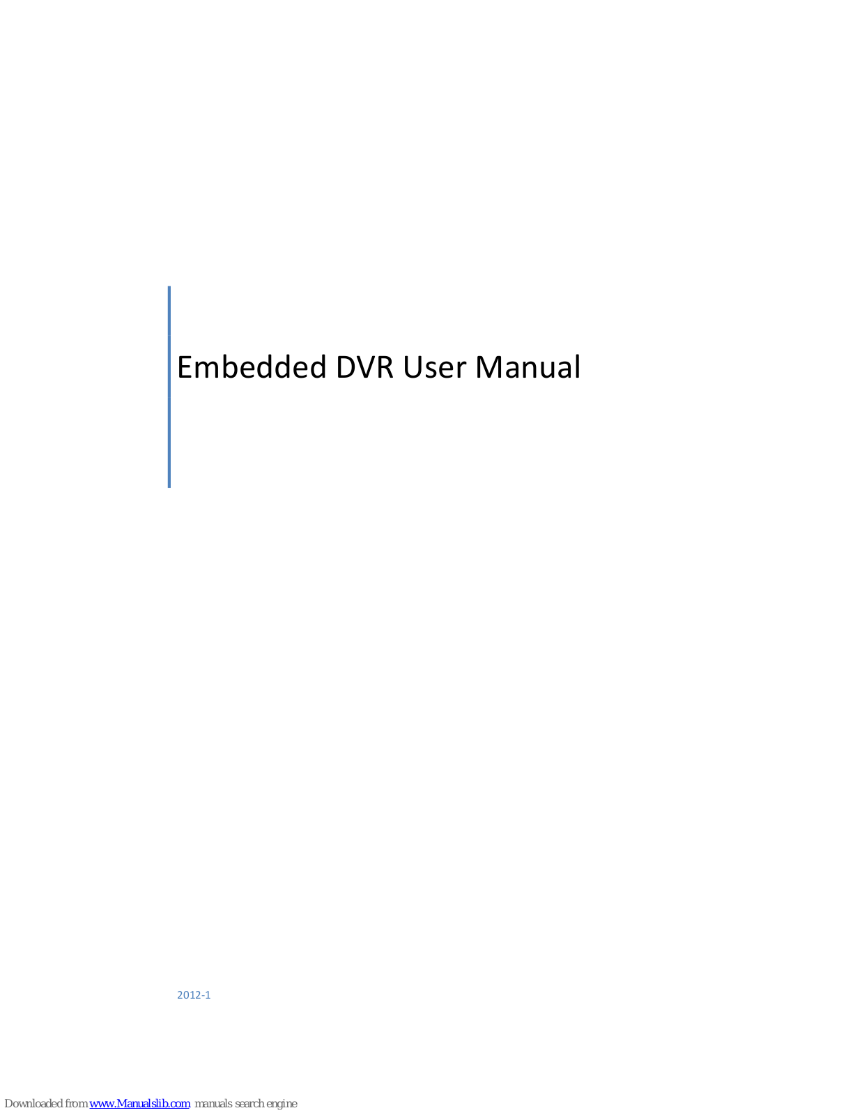 Delta Embedded DVR User Manual