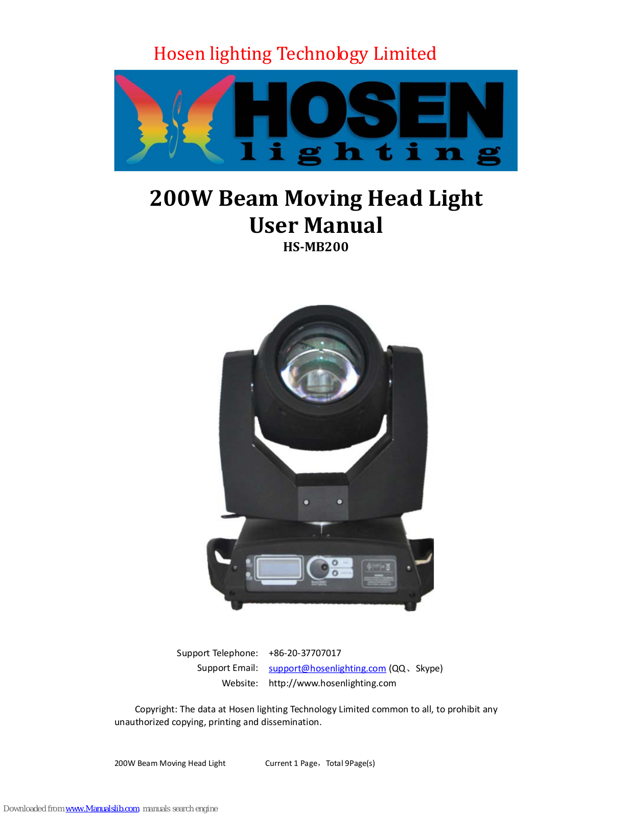 Hosen HS­-MB200 User Manual