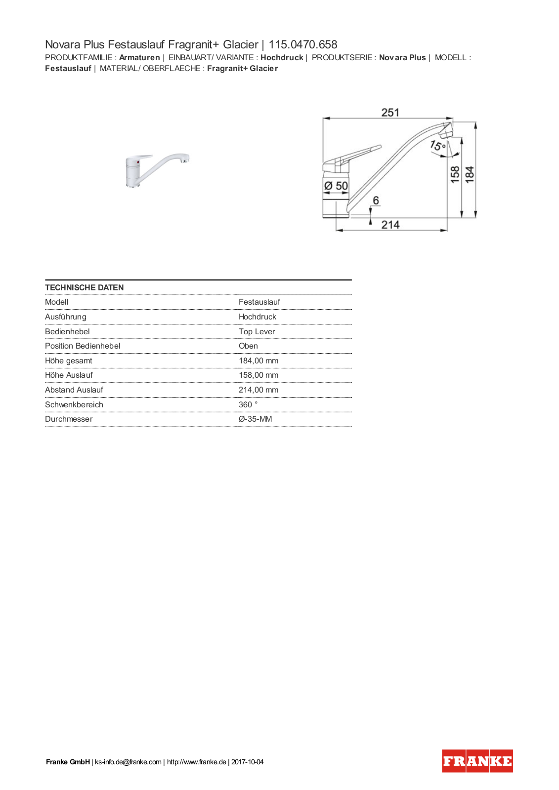 Franke 115.0470.658 Service Manual