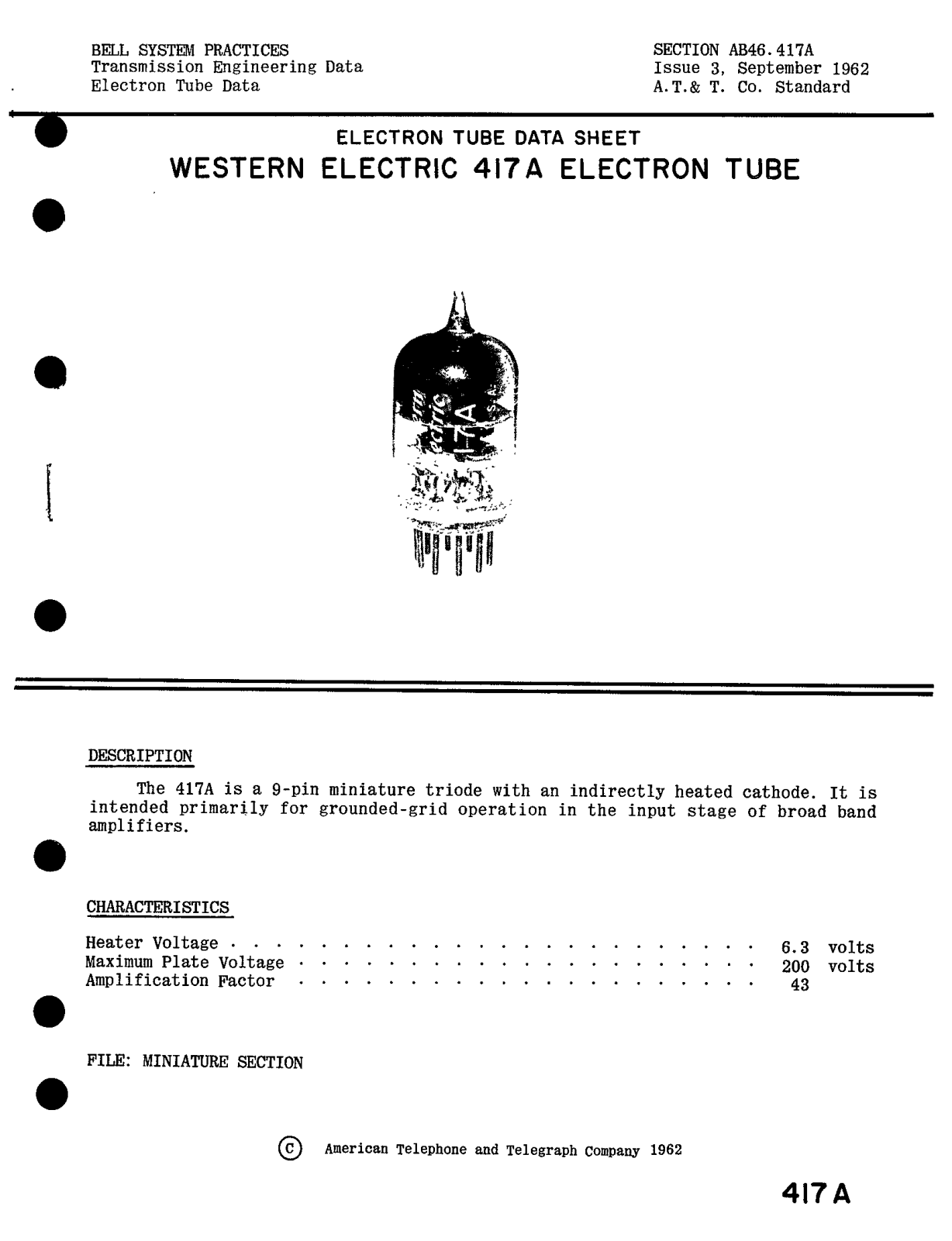 Western Electric 417-A Brochure