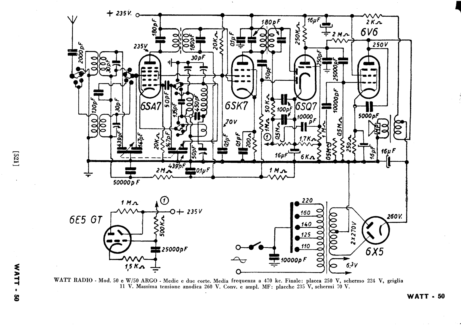 Watt Radio 50 schematic