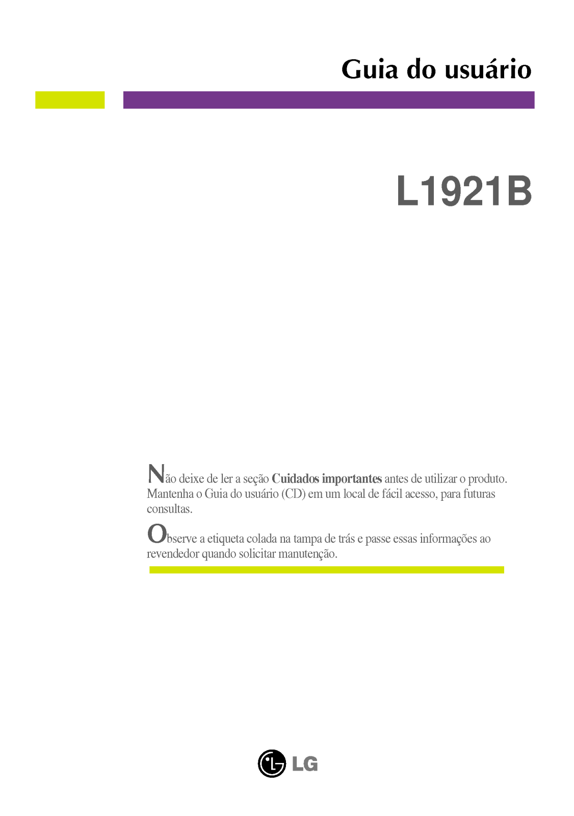 Lg L1921B User Manual