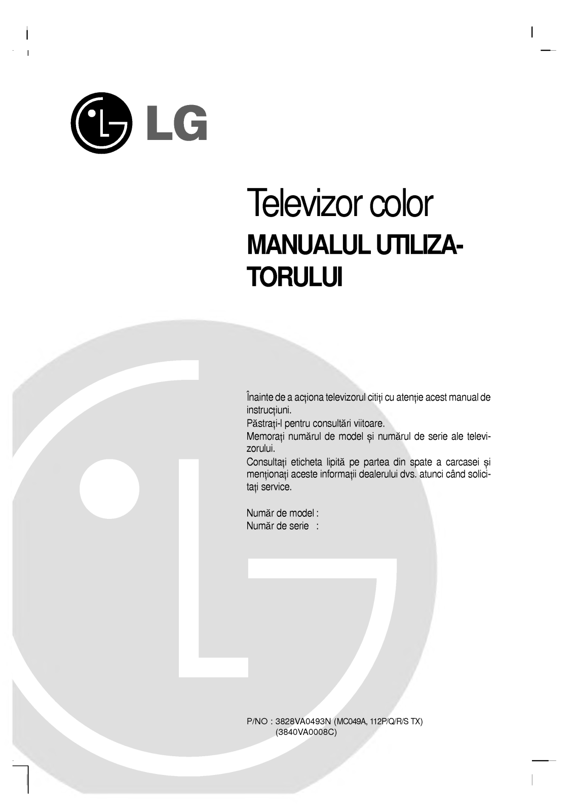 Lg RZ-29FB55RX User Manual