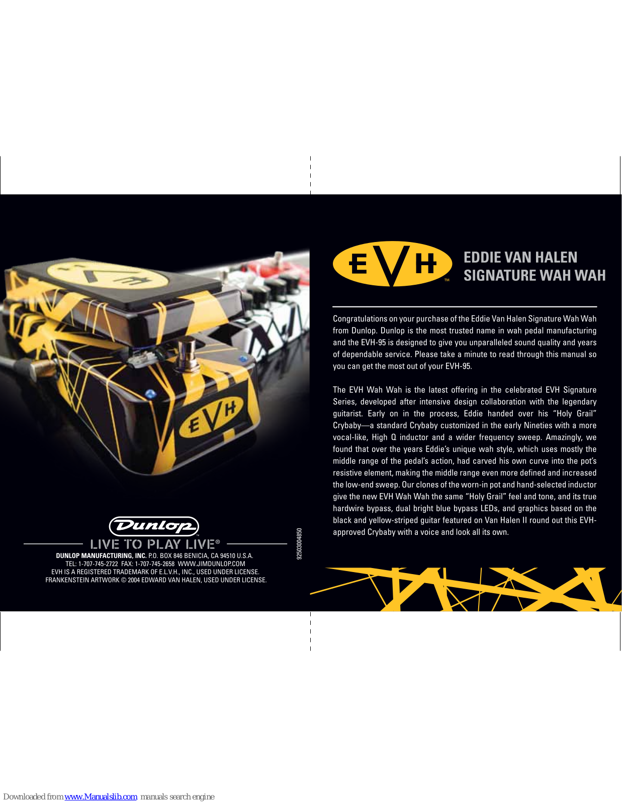 Evh Signature Wah Wah Instructions Manual