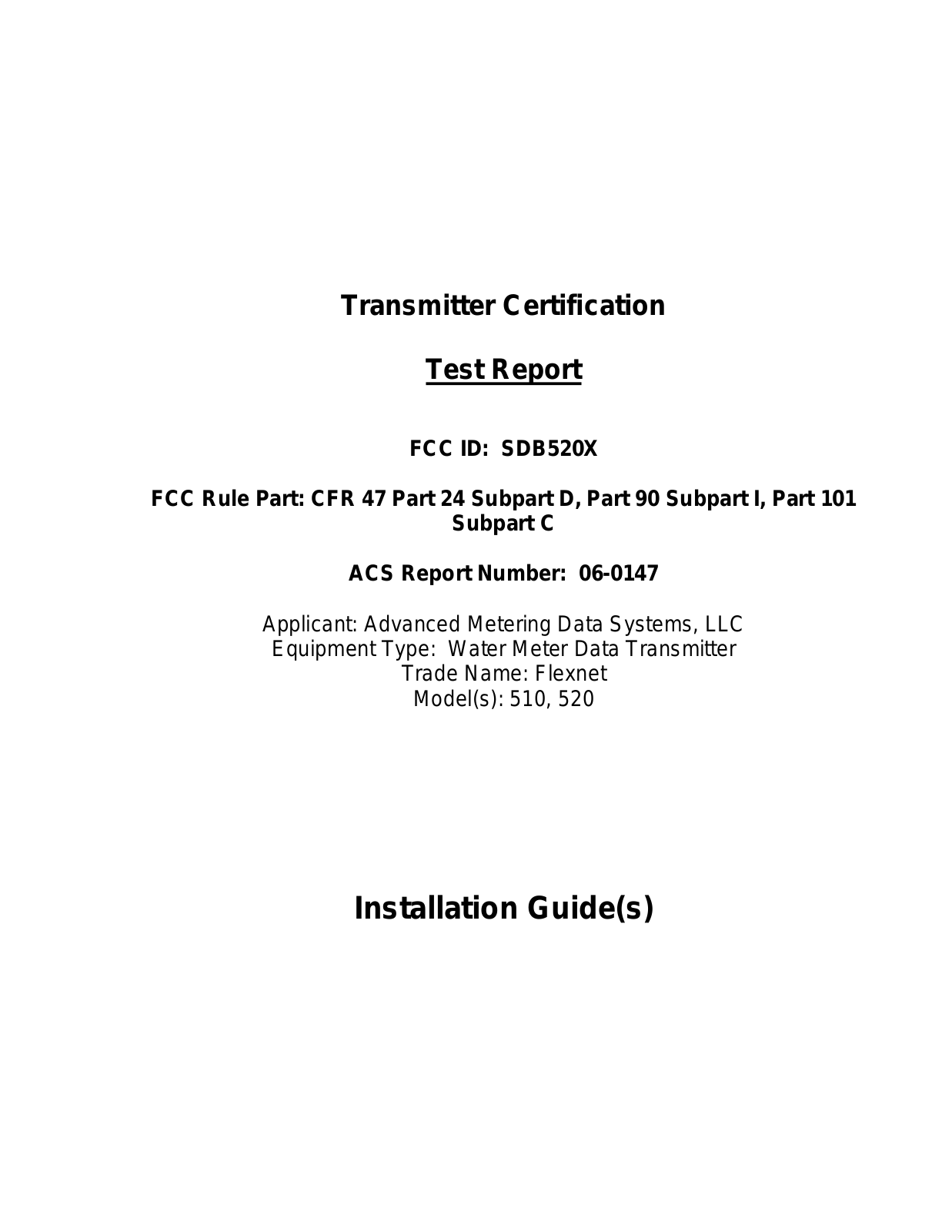 Sensus Metering Systems 520X Users Manual