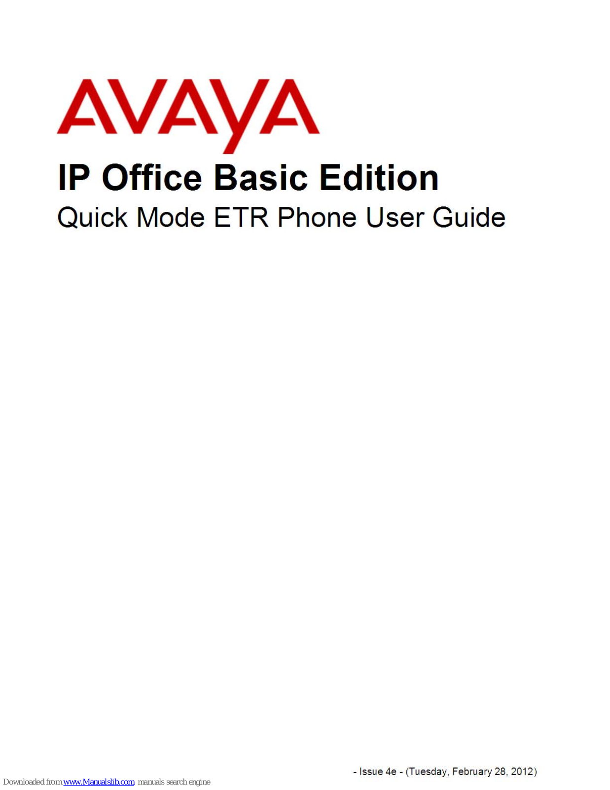 Avaya ETR 18D, ETR 18, ETR 34D User Manual