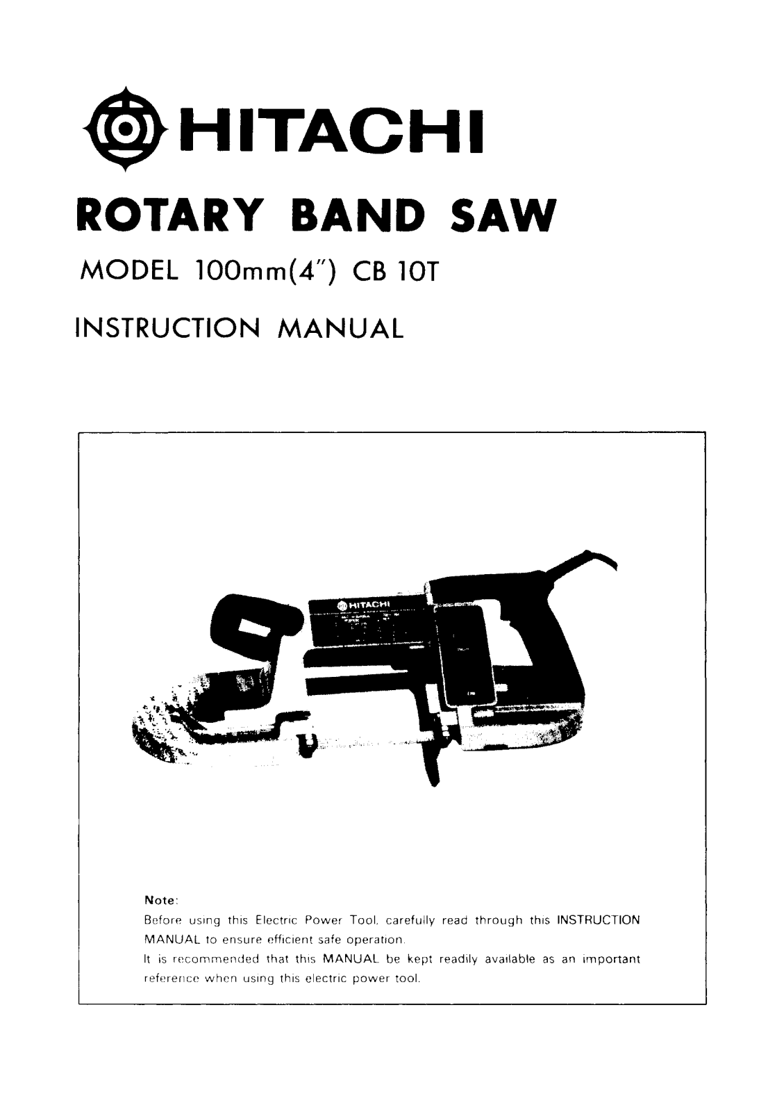 Hitachi CB10T User Manual