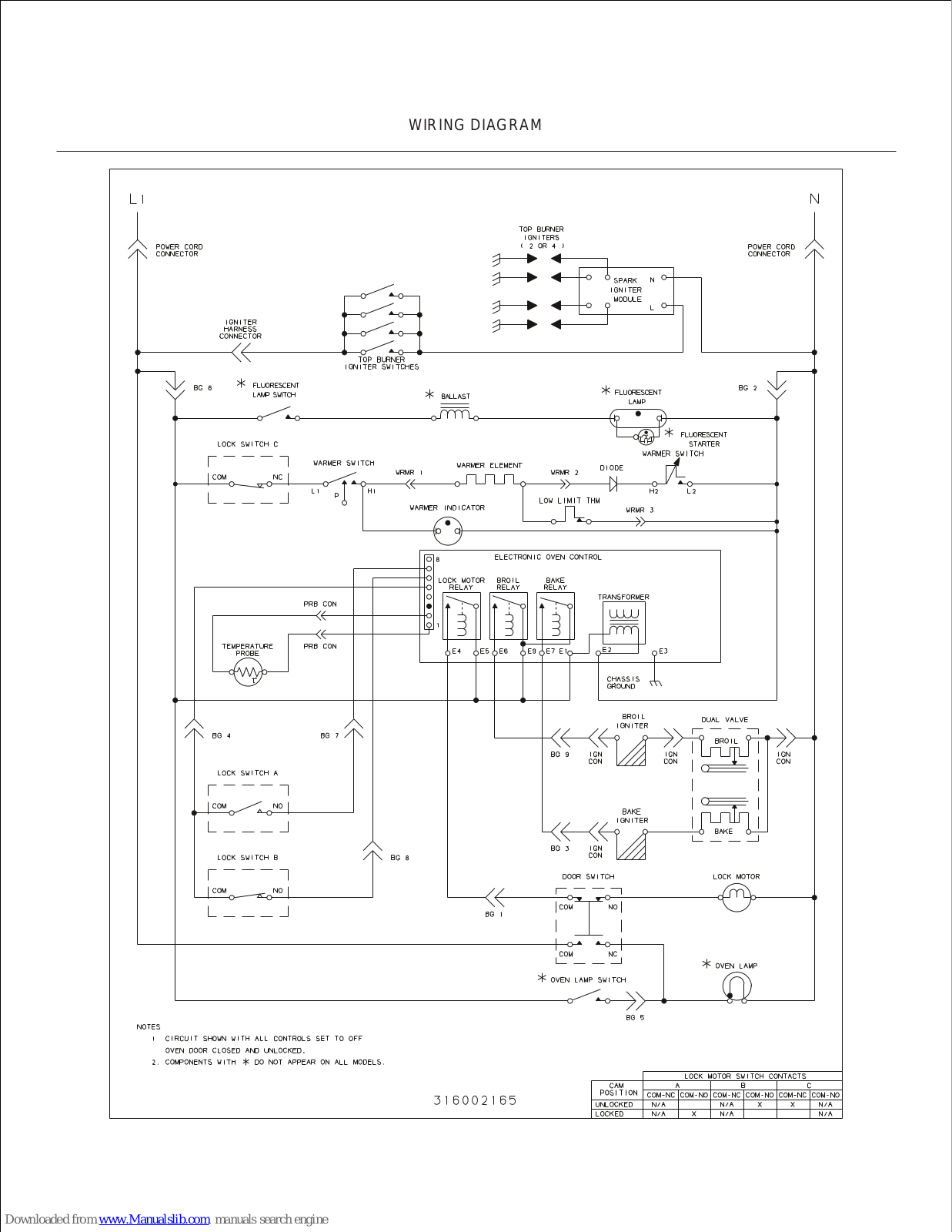 Frigidaire FGF376CETS Wiring Diagram