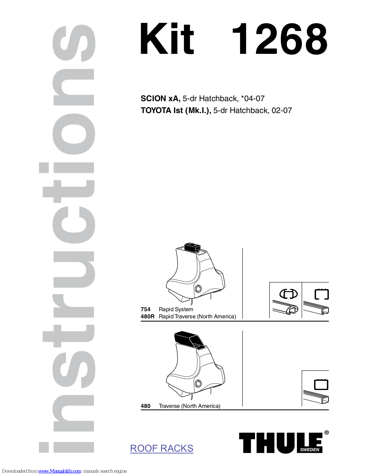 Thule 1268 Instructions Manual