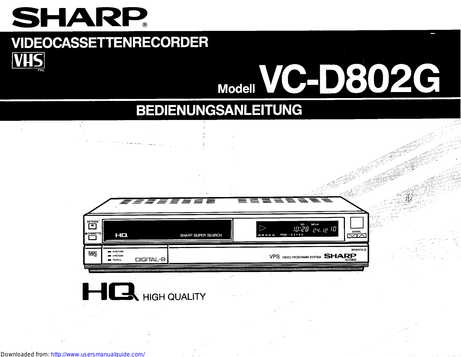 SHARP VC-D802G User Manual