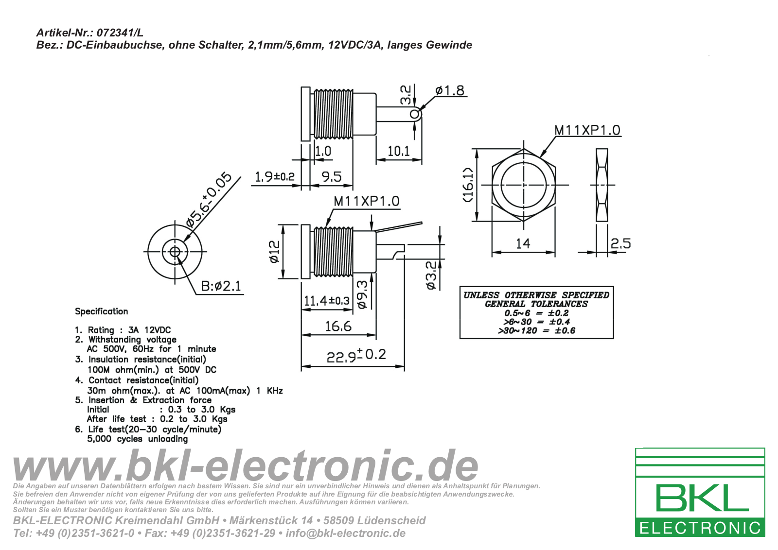 BKL DC 072341L Datasheet - ManualMachine.com