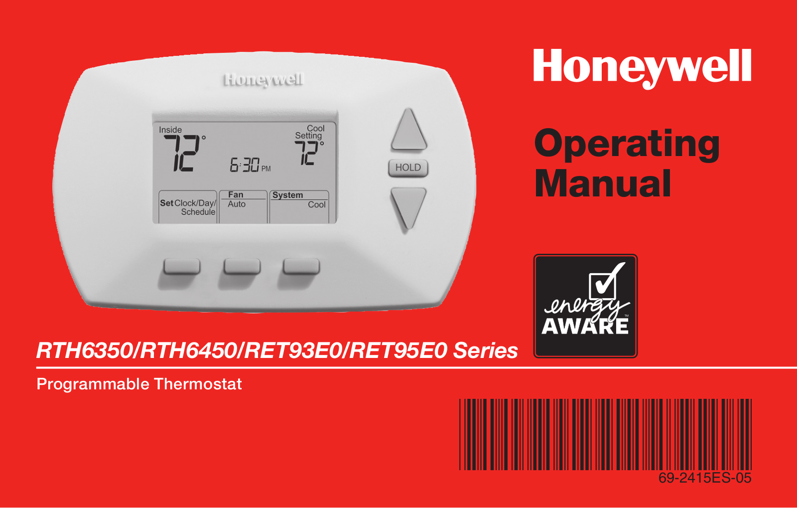 Honeywell RTH6350 User Manual