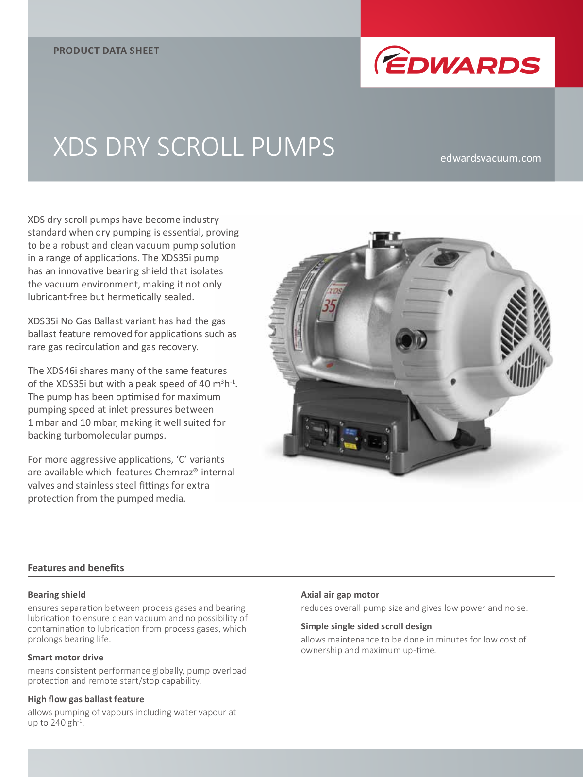 Edwards XDS35i-NGB, XDS35i, XDS35iE, XDS35iC, XDS35iCE Data Sheet