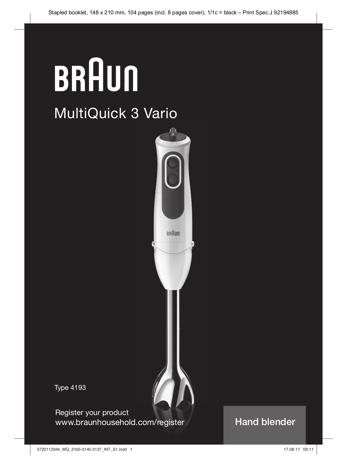 Braun 4193 Instruction manual