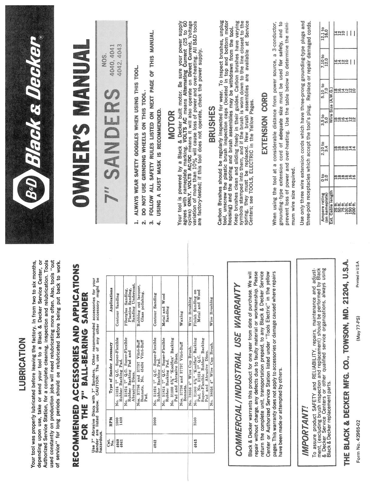 Black & Decker 4041, 4043, 4040, 4042 User Manual