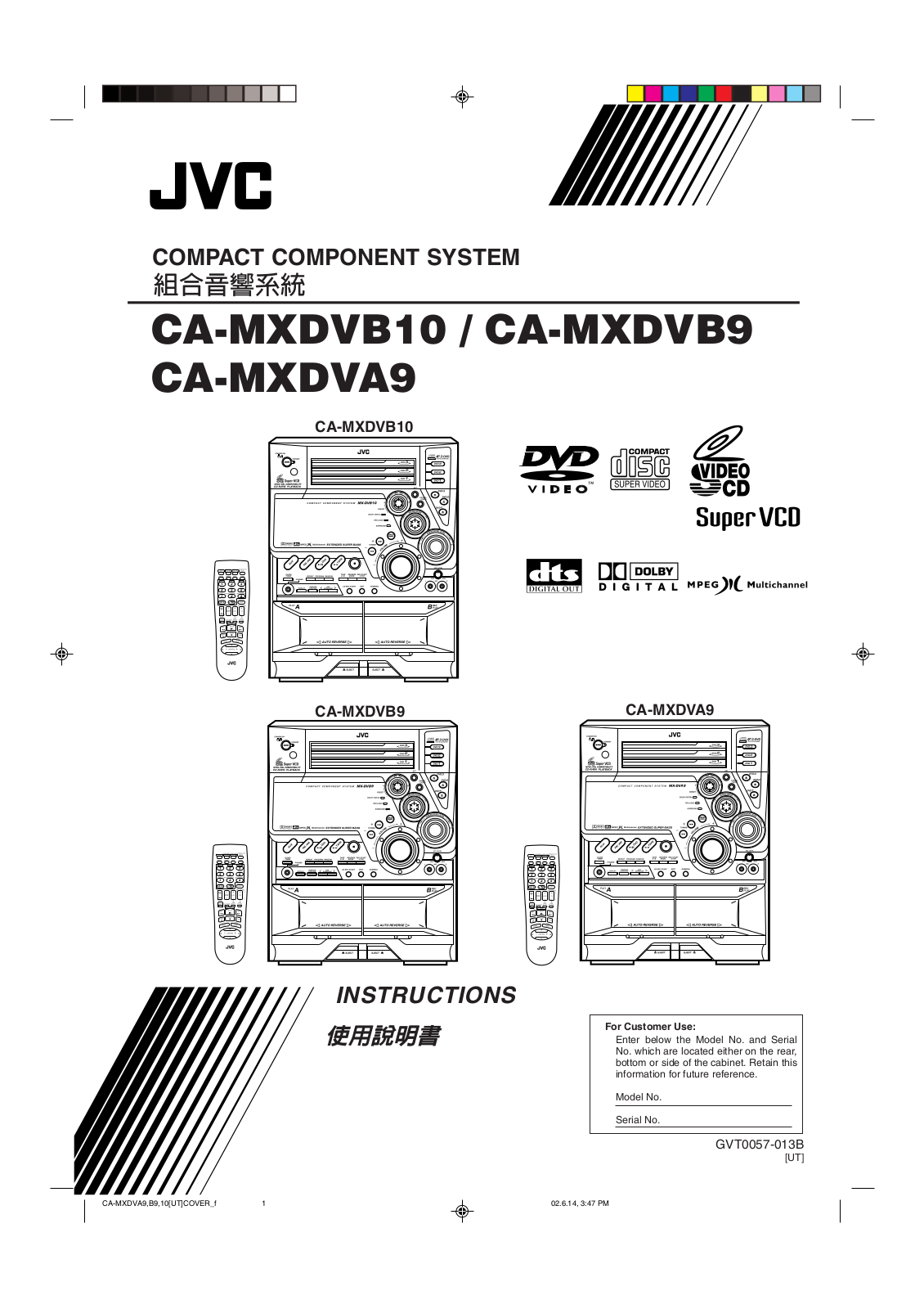 JVC MX-DVB9 User Manual